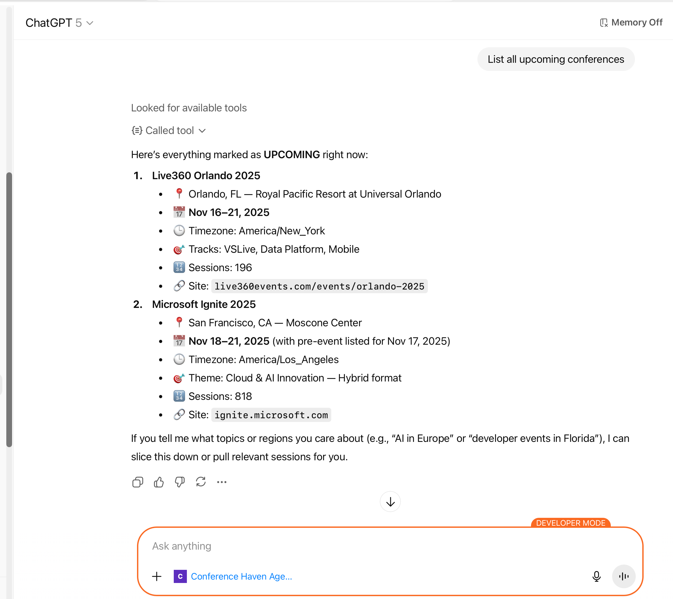 ChatGPT Find Sessions