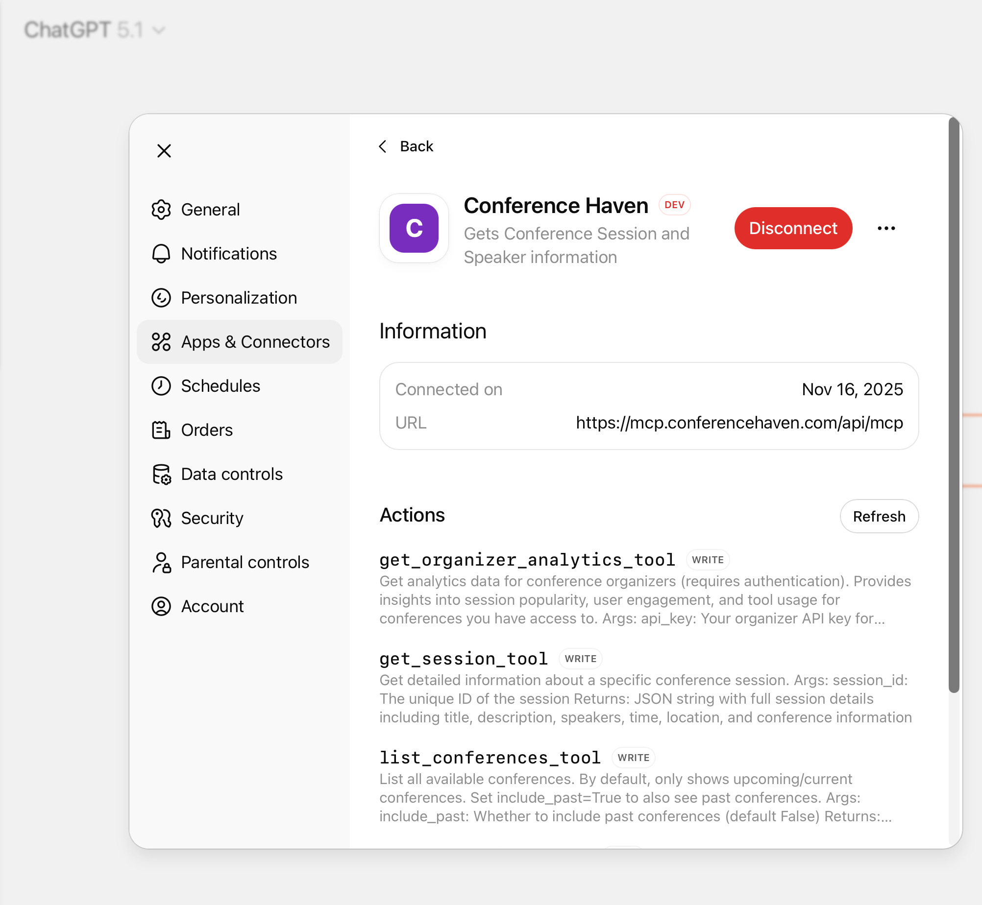 ChatGPT HTTP Streaming Connector